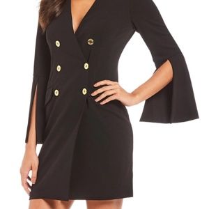 black split sleeve blazer dress